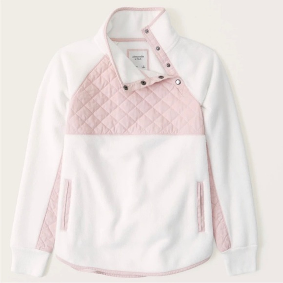 Abercrombie Asymmetrical Snap-Up Fleece Sweater - Picture 2 of 7